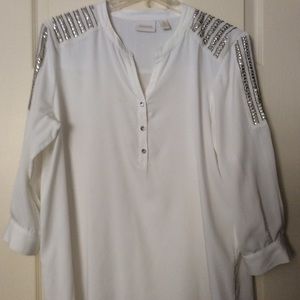 White sequined blouse